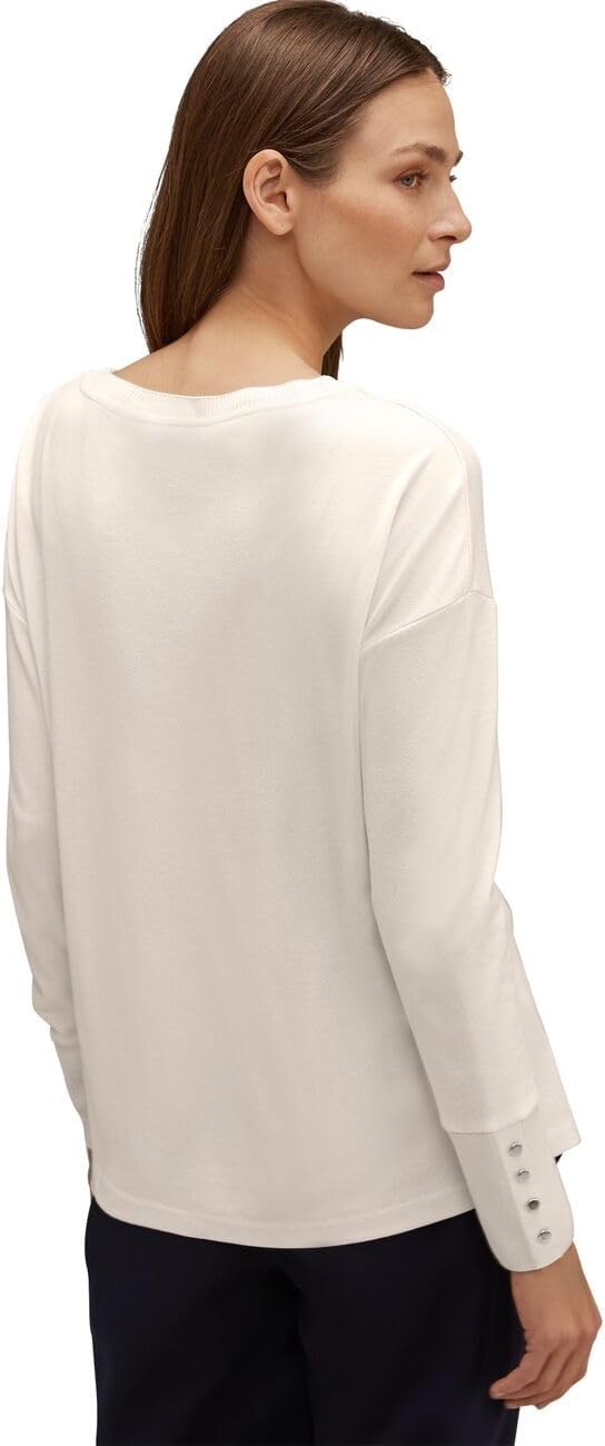 Street One Damen Langarmshirt 42 Lucid White, 42 Lucid White