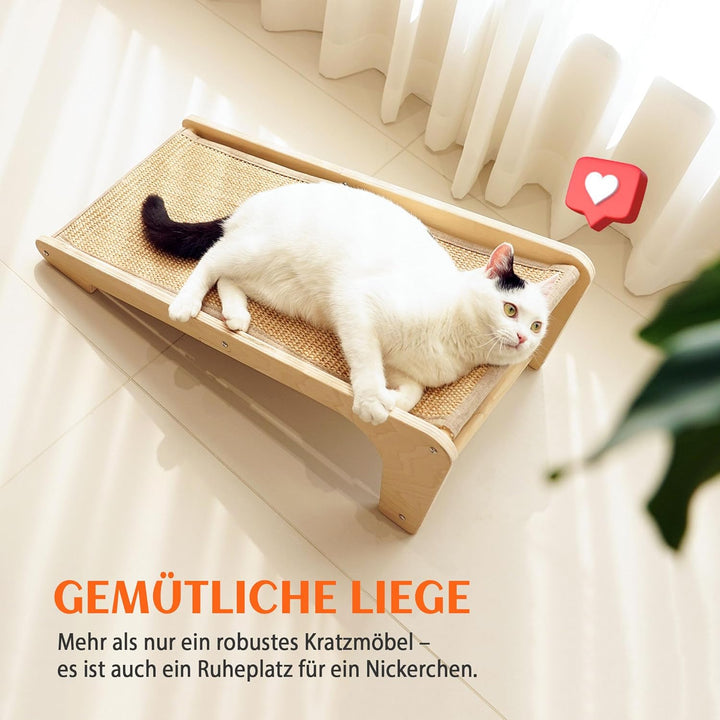 PETKARAY Kratzbrett Katze, 68 cm Hohe L-förmiger Sisal Kratzsäule, Dual-Use Kratzpads für Katzen, Ka