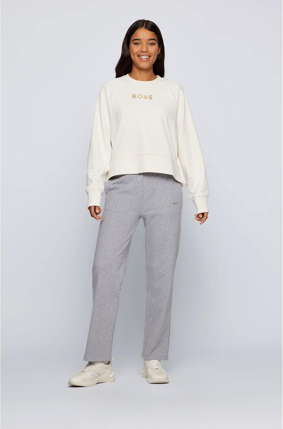 BOSS Damen C_elia_Gold Sweatshirt L Open White118, L Open White118