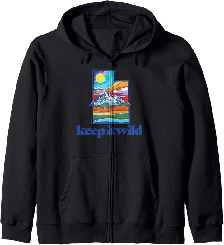 Keep It Wild Utah Vintage Nature Outdoor Graphic Kapuzenjacke