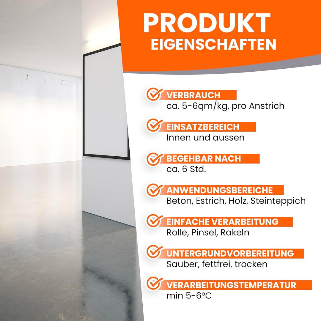 BEKATEQ 1K PU Bodenversiegelung RAL6002 Laubgrün 5kg für aussen I Bodenbeschichtung &amp; Versiegelung f