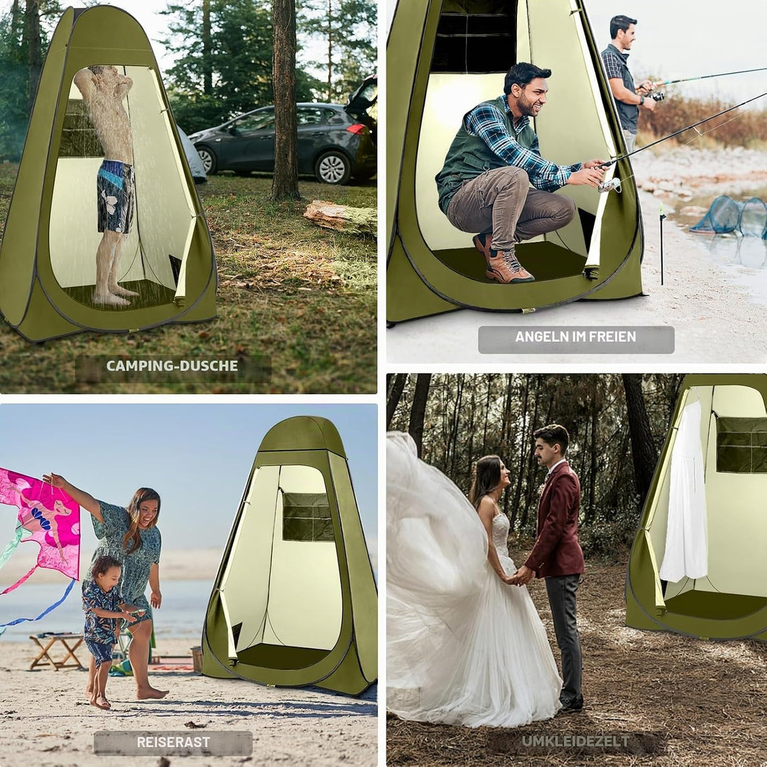 BRIAN & DANY Duschzelt Camping, Pop Up Toilettenzelt, Tragbares Umkleidezelt mit Regenschutz und Fen