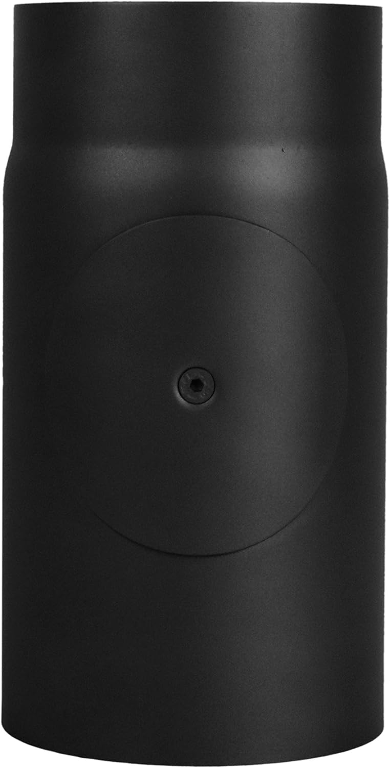 LANZZAS Ofenrohr 250 mm mit Tür, im Durchmesser, DN Ø 150 mm, Farbe: schwarz-metallic - weitere Rohr