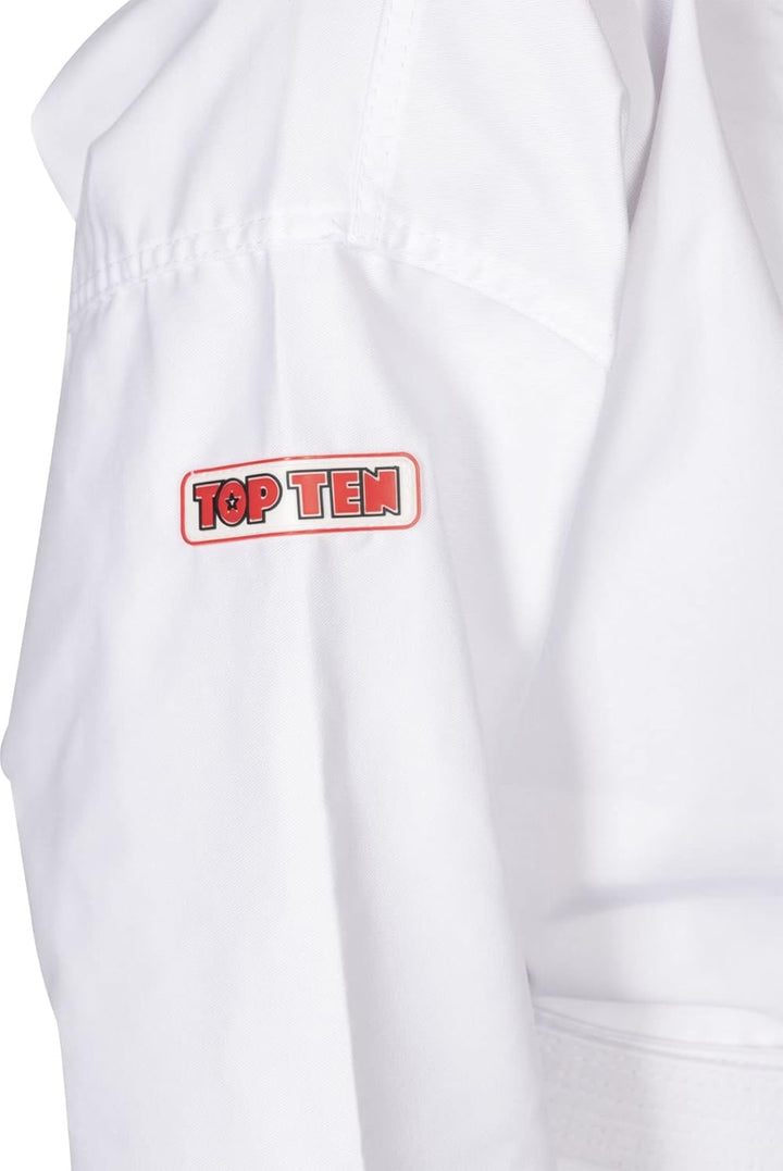 TOP TEN Taekwon-Do Dobok Kyong| Kampfsportanzug | ITF approved | TKD Uniform 110 cm, Schlupfjacke We