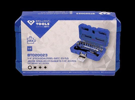 BRILLIANT TOOLS BT020023 1/4" Steckschlüssel-Satz, 23-tlg [Powered by KS TOOLS] 23-tlg., 23-tlg.