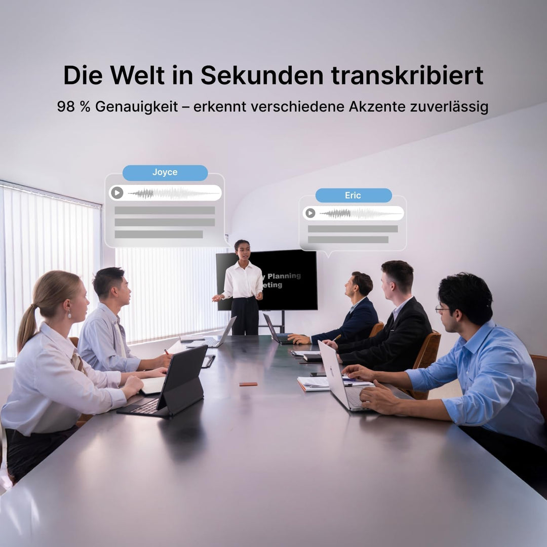 Comulytic Note Pro KI Digitales Diktiergerät mit Unbegrenzte Transkription & Zusammenfassen, Aufnahm