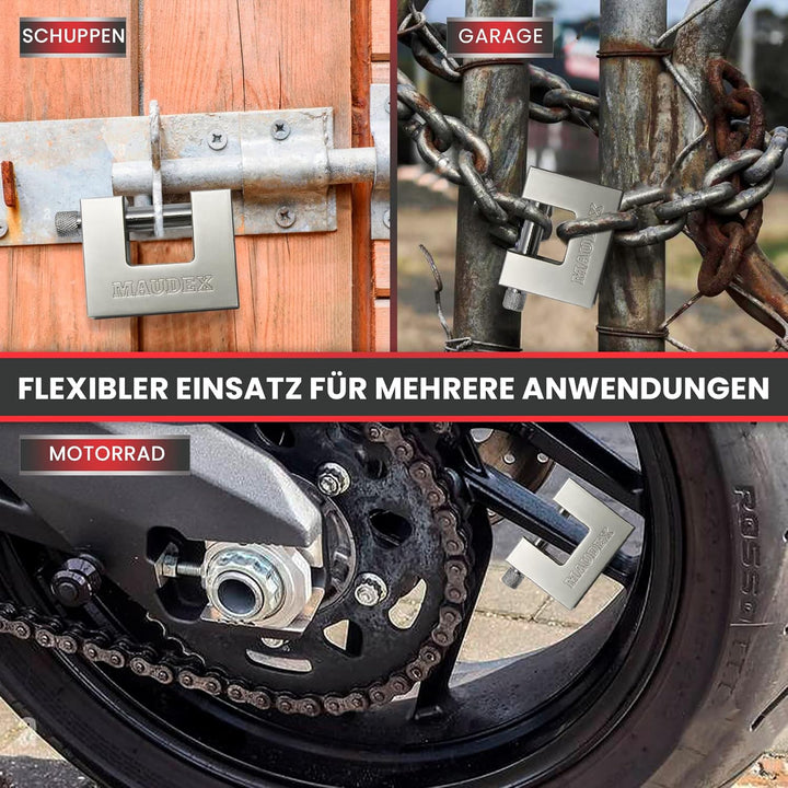 Maudex® MDP/70 [10 Schlüssel] Container-Vorhängeschloss Heavy Duty Outdoor - [Anti-Bohrer, Anti-Pick