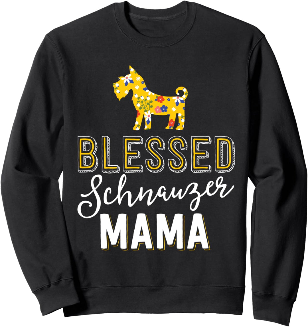 Floral Dog Mom Shirts For Women Blessed Schnauzer Mama Sweatshirt