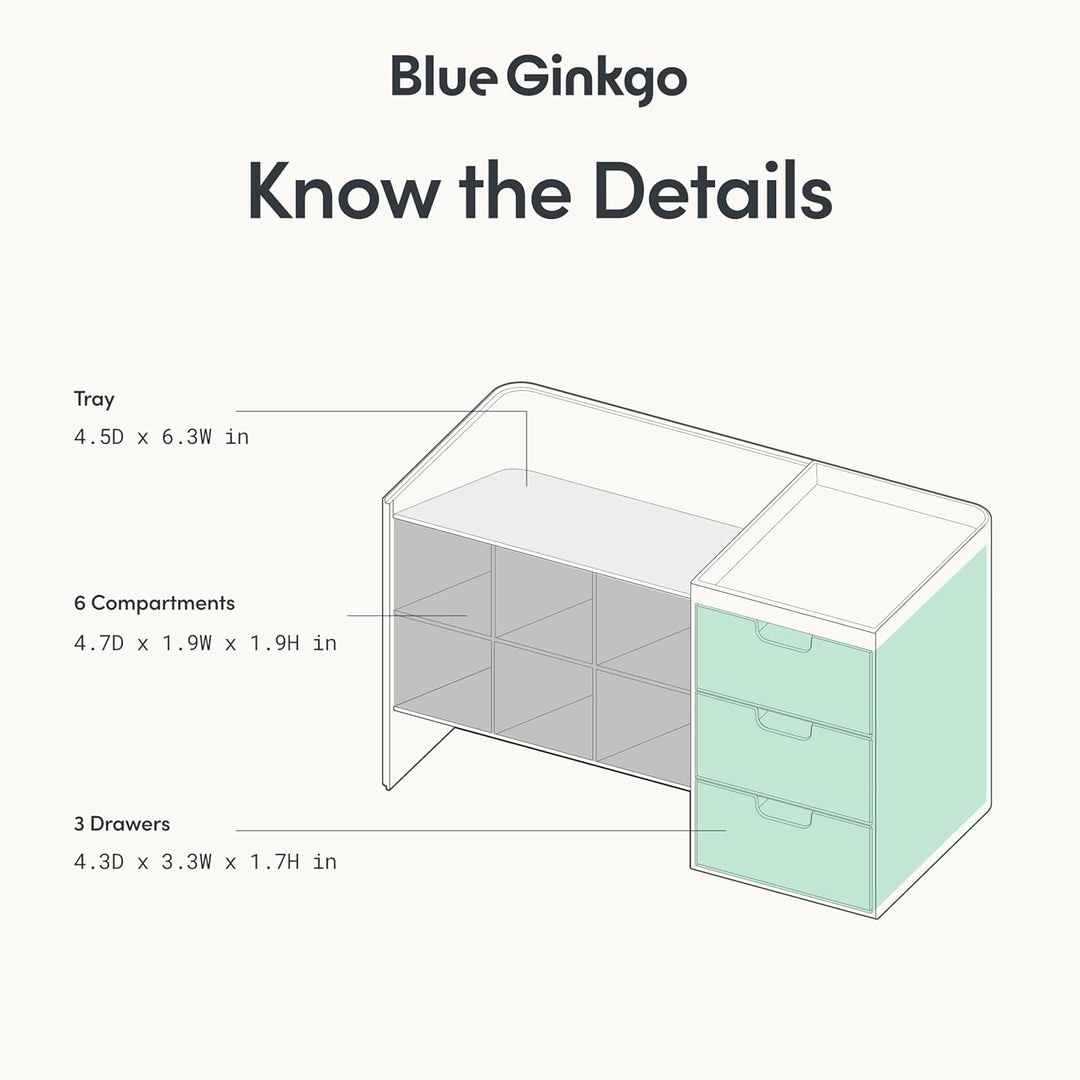 BLUE GINKGO Hive Stack Desk Organizer – Stapelbarer Stiftehalter, Schreibtischorganizer mit Schublad