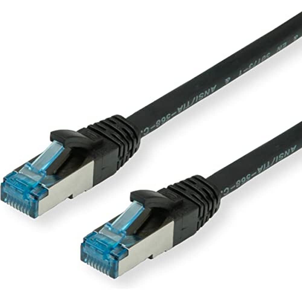 VALUE Patchkabel Kat.6A (Class EA) S/FTP (PiMF), LSOH, schwarz, 15 m 15 m schwarz, 15 m schwarz