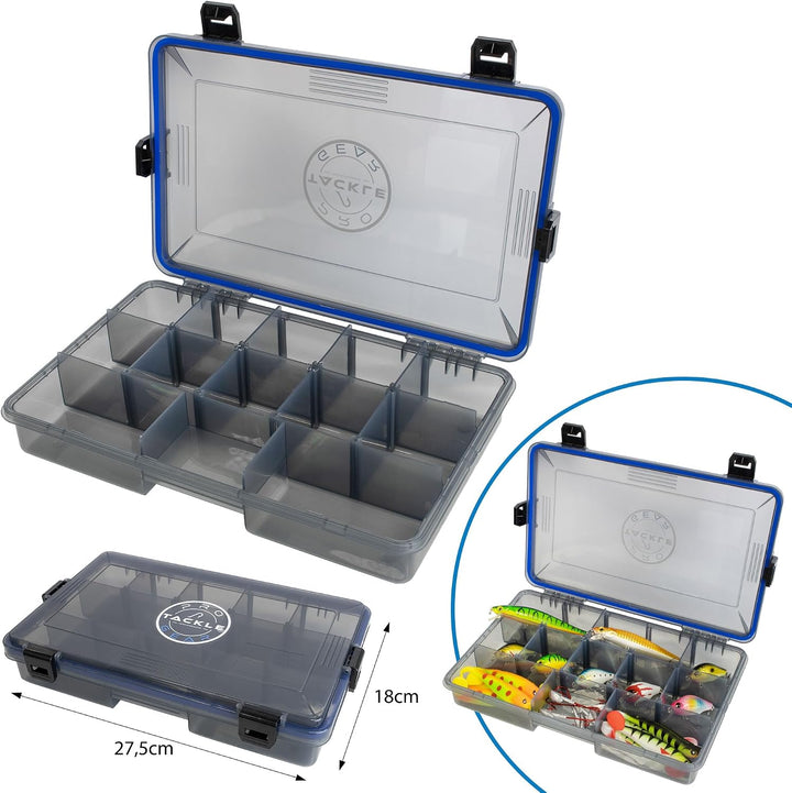 Köderbox Pro Tackle Lure Box Shallow Köderbox Kunstköderbox Tacklebox Angelbox zum Angeln, grau, was