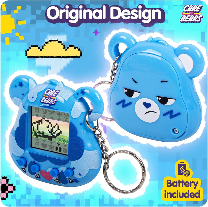 Care Bears Digital Pet - Grumpy Bear Cyber Pet with Care Features, 1.4” Inch Screen, Handheld Intera