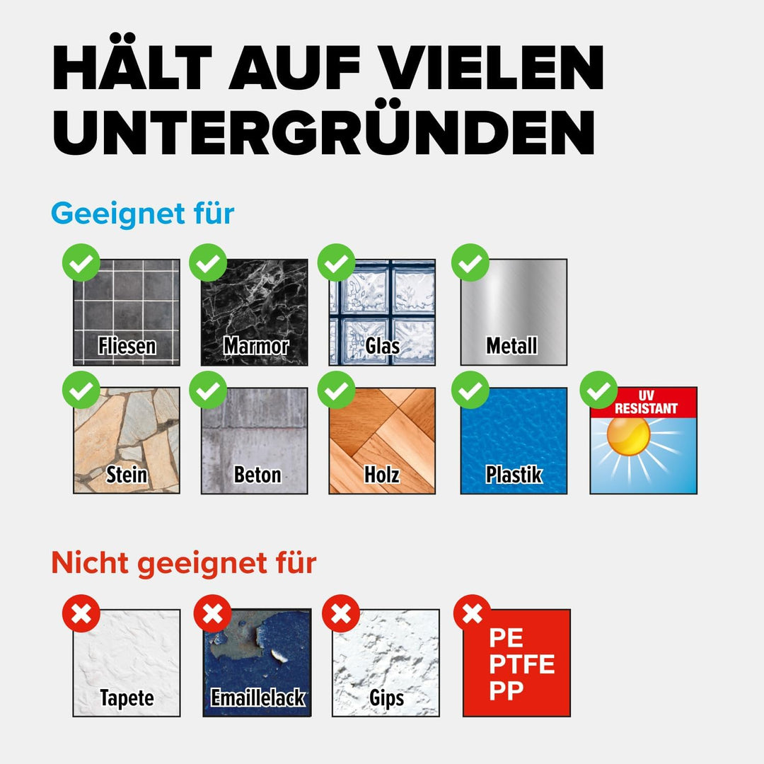 tesa ALUXX BLACK Duschablage zur Wandmontage ohne Bohren, schwarz matt - einstöckig und extra tief -