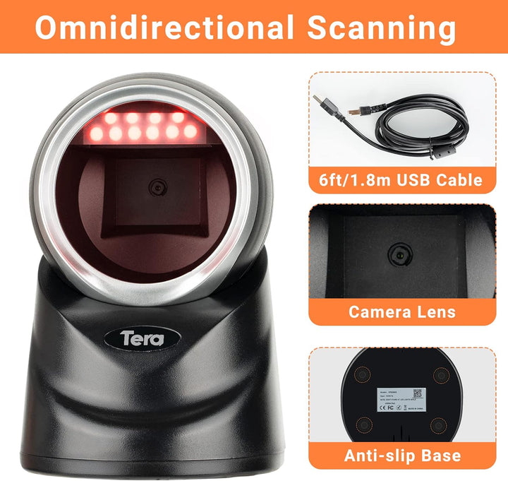 Tera Pro Extreme Leistung 1MP-Kamera Barcodescanner & Pro 2D QR Desktop Barcode Scanner Omnidirektio
