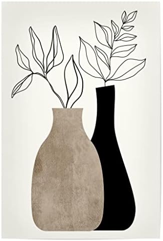 artboxONE Poster 45x30 cm Floral Gris En Gris hochwertiger Design Kunstdruck - Bild vase abstrakt Bl