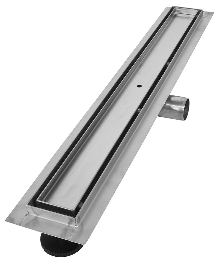 VILSTEIN Duschrinne 30cm | Befliesbar | Edelstahl Bodenablauf Komplettset | Extra flach | Siphon mit