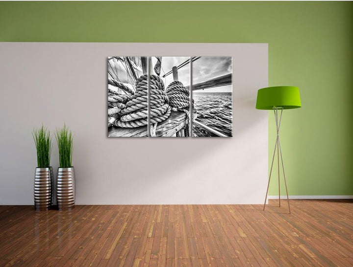 Pixxprint Tau auf einem Schiff 3Teiler 120x80 cm Leinwandbild Wandbild Kunstdruck