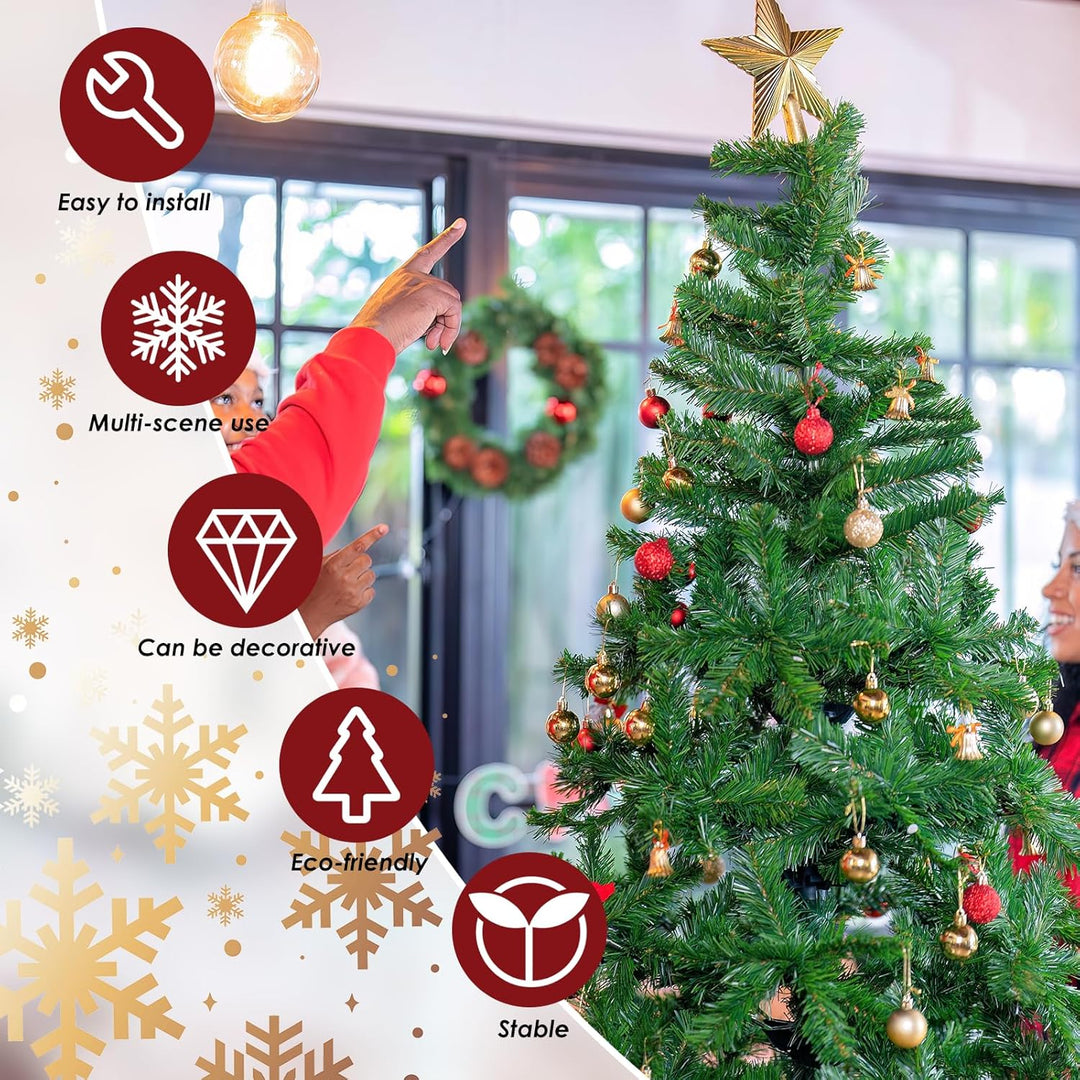 CCLIFE Künstlicher Weihnachtsbaum Nordmanntanne, 120cm, 225 Astspitzen, Tannenbaum Klein, Spritzguss