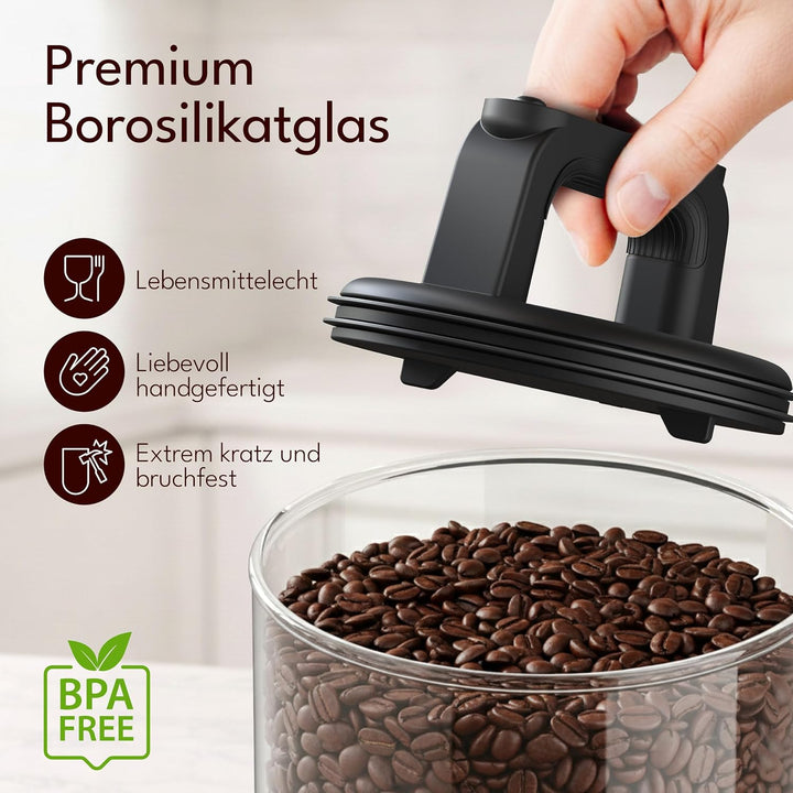Kitchen&Co. Kaffeedose mit Vakuumdeckel, Luftdichte Aufbewahrung, Vorratsdose luftdicht, mottensiche