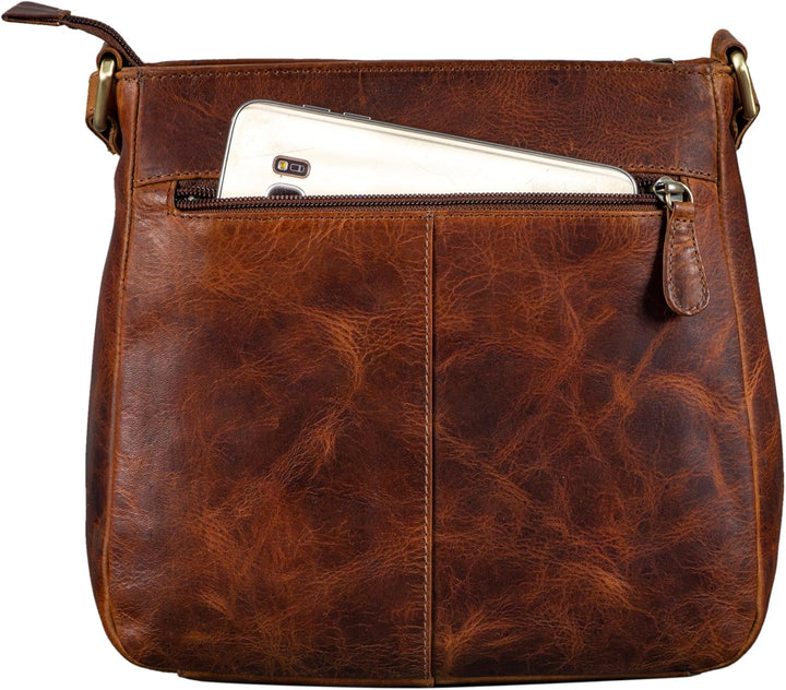 STILORD 'Jodie' Leder Umhängetasche Damen Vintage Handtasche Elegante Ledertasche Crossbody Bag Frau