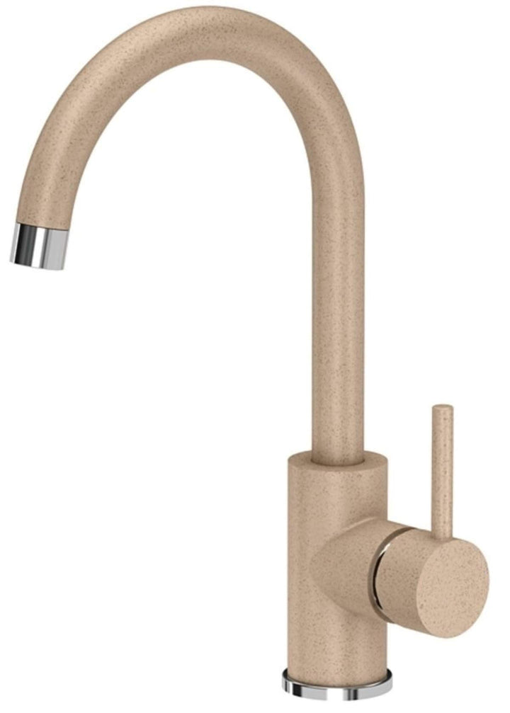Spültischarmatur Beige Edelstahl 360°drehbar Granit gesprenkelt Küche Wasserhahn Küchenarmatur Einhe
