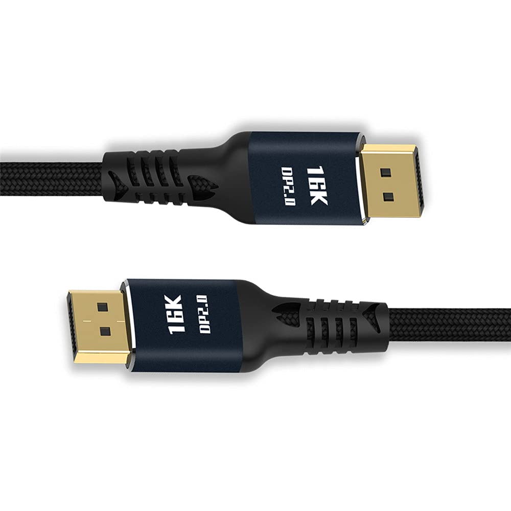 2 m DisplayPort 2.0 DP auf DP Kabel 16K 60Hz Ultra-HD UHD DP 1.4 8K 121hz für PC Laptop TV 2m, 2m