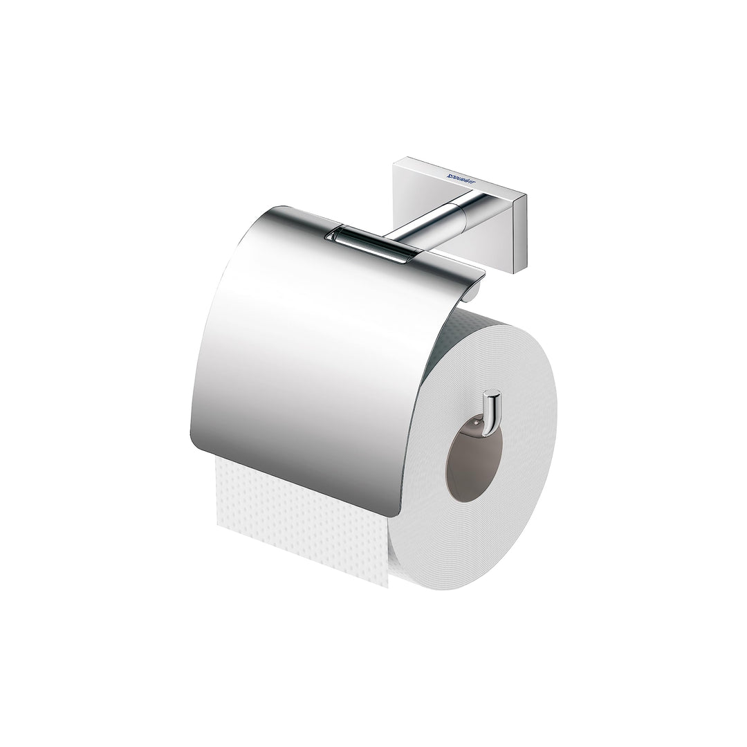 Duravit Papierrollenhalter Karree, Toilettenpapierhalter für 1 Rolle, Klopapierhalter Wandmontage, C