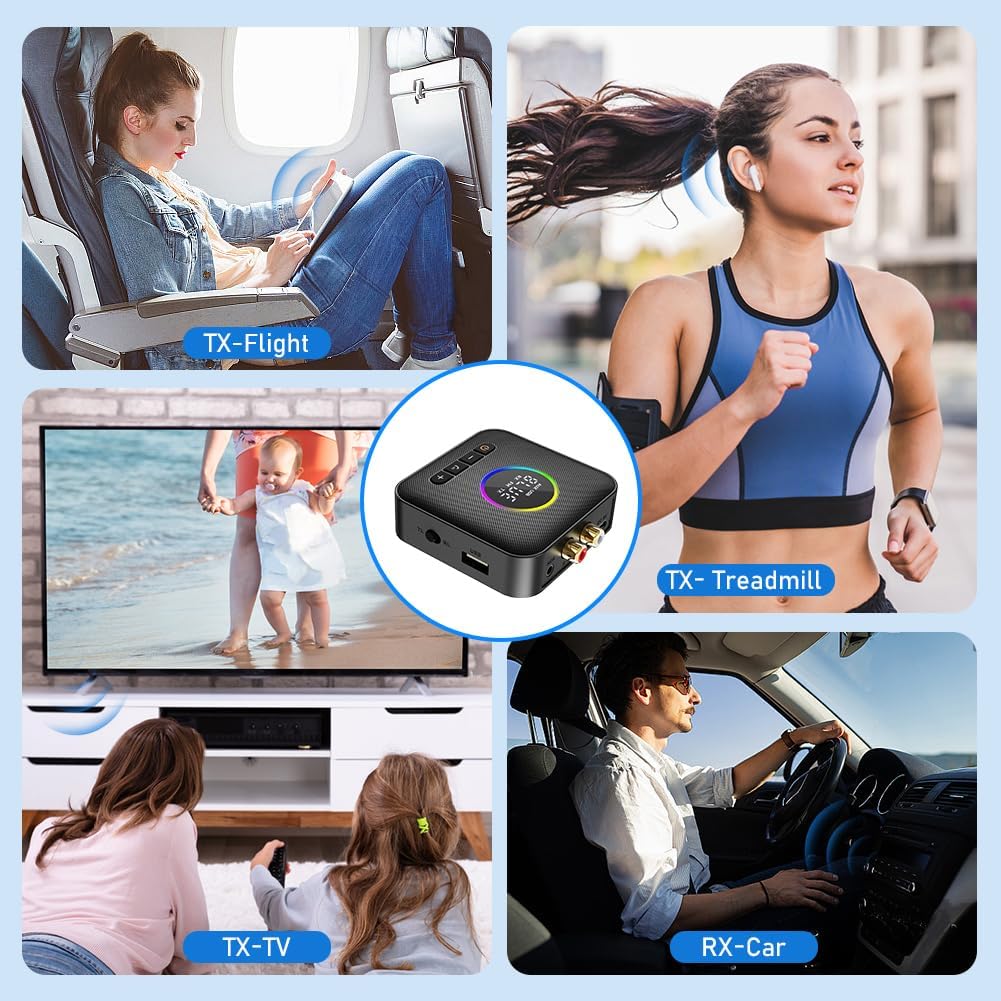 AXFEE Bluetooth 5.4 HiFi Empfänge, 2-in-1 Bluetooth 5.4 Sender &amp; Empfänger, für Musik-Streaming-Soun