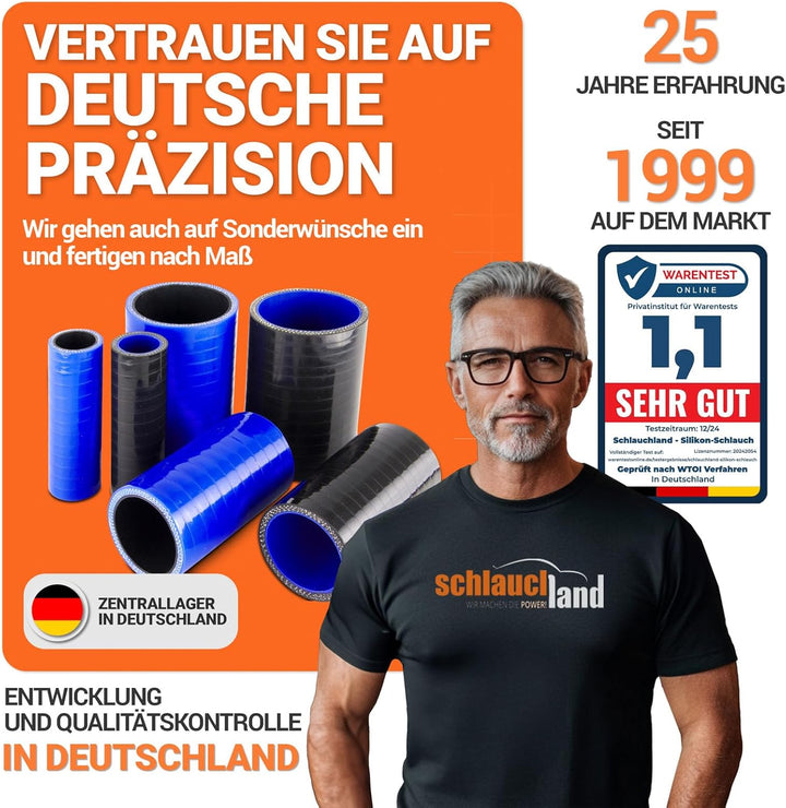 2 Stück | Silikonbogen 135° Grad ID-Ø 57mm blau 200°C | VIELE GRÖSSEN &amp; FARBEN | Silikon-Schlauch La