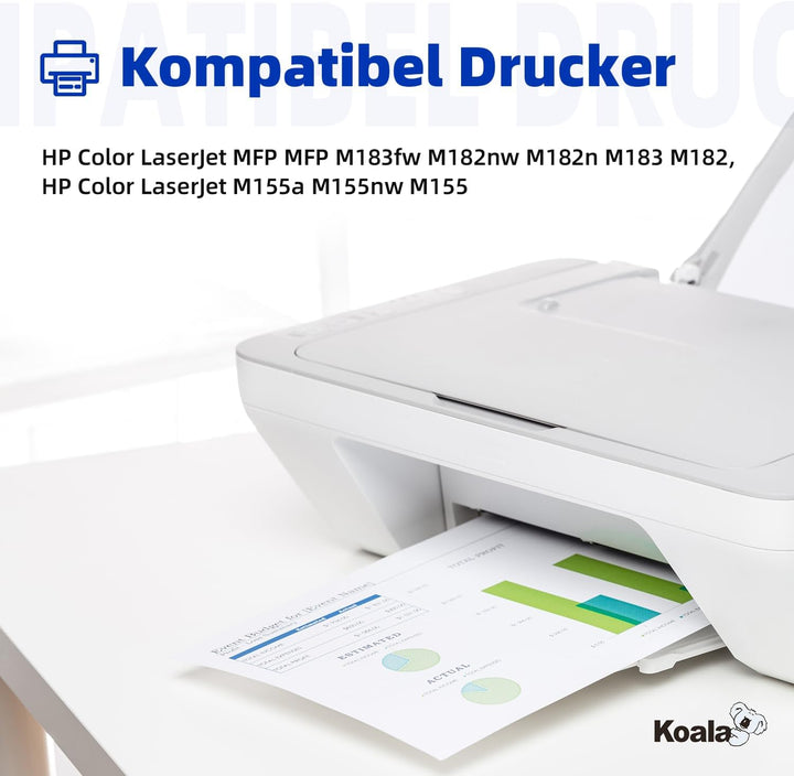 Koala [Mit Chip Kompatible Tonerkartuschen Ersatz für HP 216A W2410A W2411A W2412A W2413A für Color