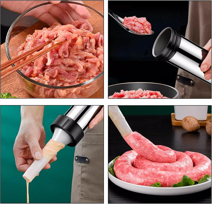 Xinlie Wurstfüller Manuell Wurstfüller Wurstspritze Wurstfüllrohre für Hausgemachte Wurstfüllwerkzeu
