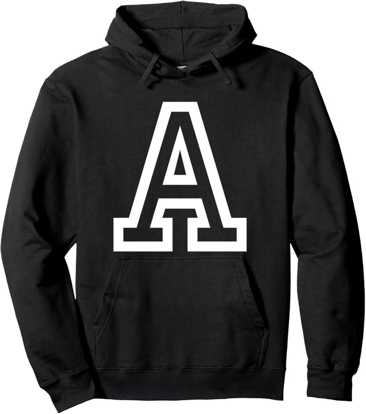 Buchstabe A fett umriss in weiss gross Pullover Hoodie