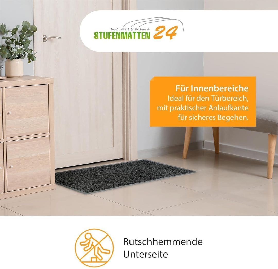 Kettelservice-Metzker® Schmutzfangmatte | Sauberlaufmatte | versch.Farben & Grössen | grau-schwarz m