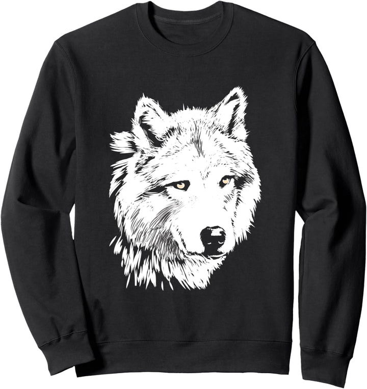 Süsser Wolf handgezeichnete Skizze künstlerisch Sweatshirt