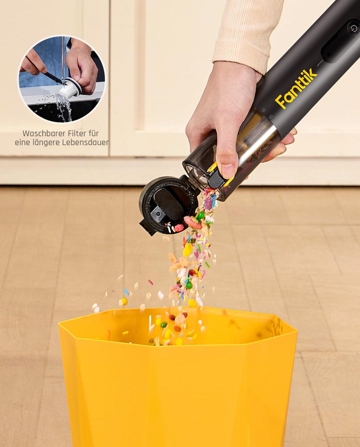 Fanttik Slim V10 Apex Kabelloser 4-in-1 Auto & Mini-Handstaubsauger mit 19000 Pa Saugkraft, Smarter