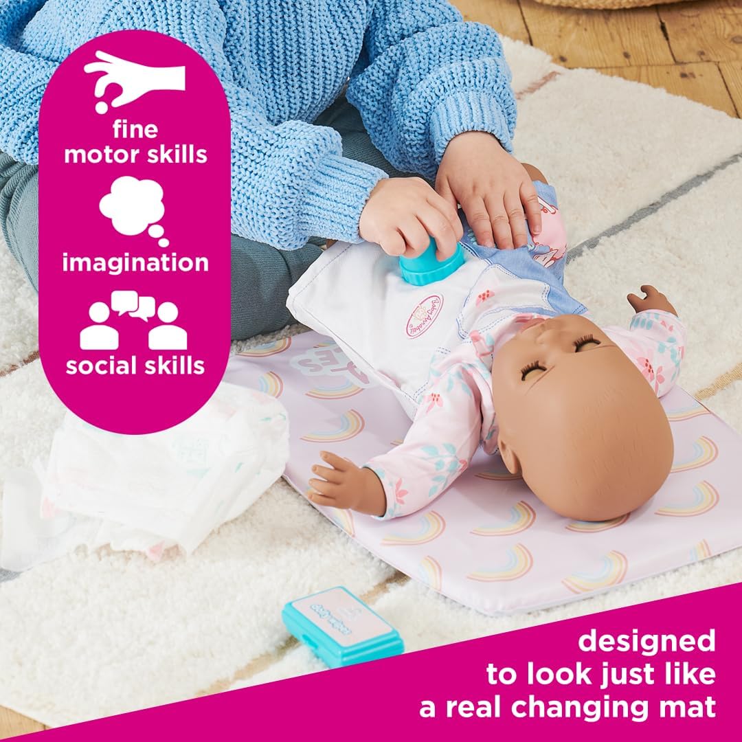 Casdon Changing Mat Set, Dolls Changing Mat & Care Set for Children Aged 3+, Includes Reusable Nappy