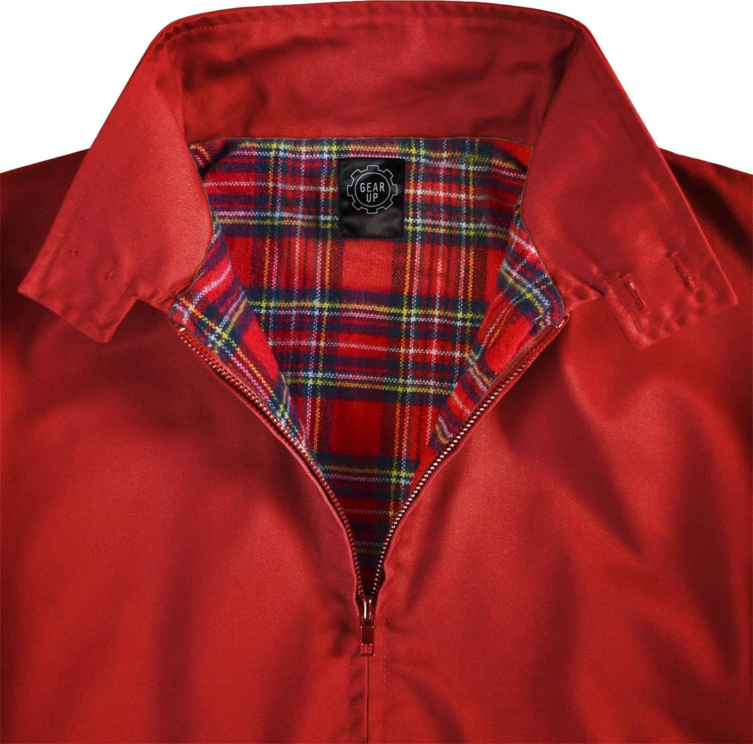 Original GearUp® Harrington Jacke English Style in 12 verschiedenen Designs wählbar L Rot/Weiss, L R