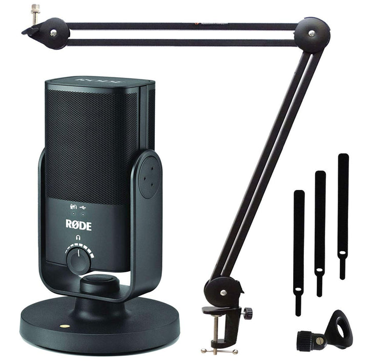 Rode NT-USB Mini Kondensator-USB- Podcast Mikrofon + keepdrum MS138 Gelenkarm-Stativ Black NT-USB Mi