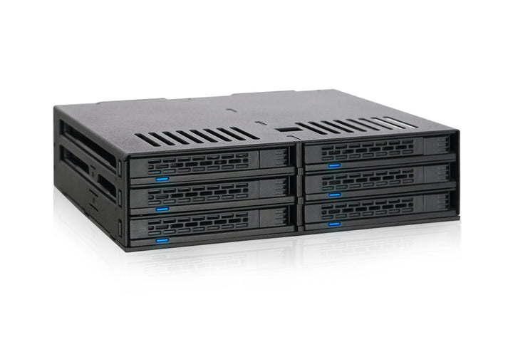 ICY DOCK Wechselrahmen für 6X 2,5 Zoll (6,4cm) SATA/SAS SSD/HDD in 1x 5,25 Zoll (13,3cm) ExpressCage