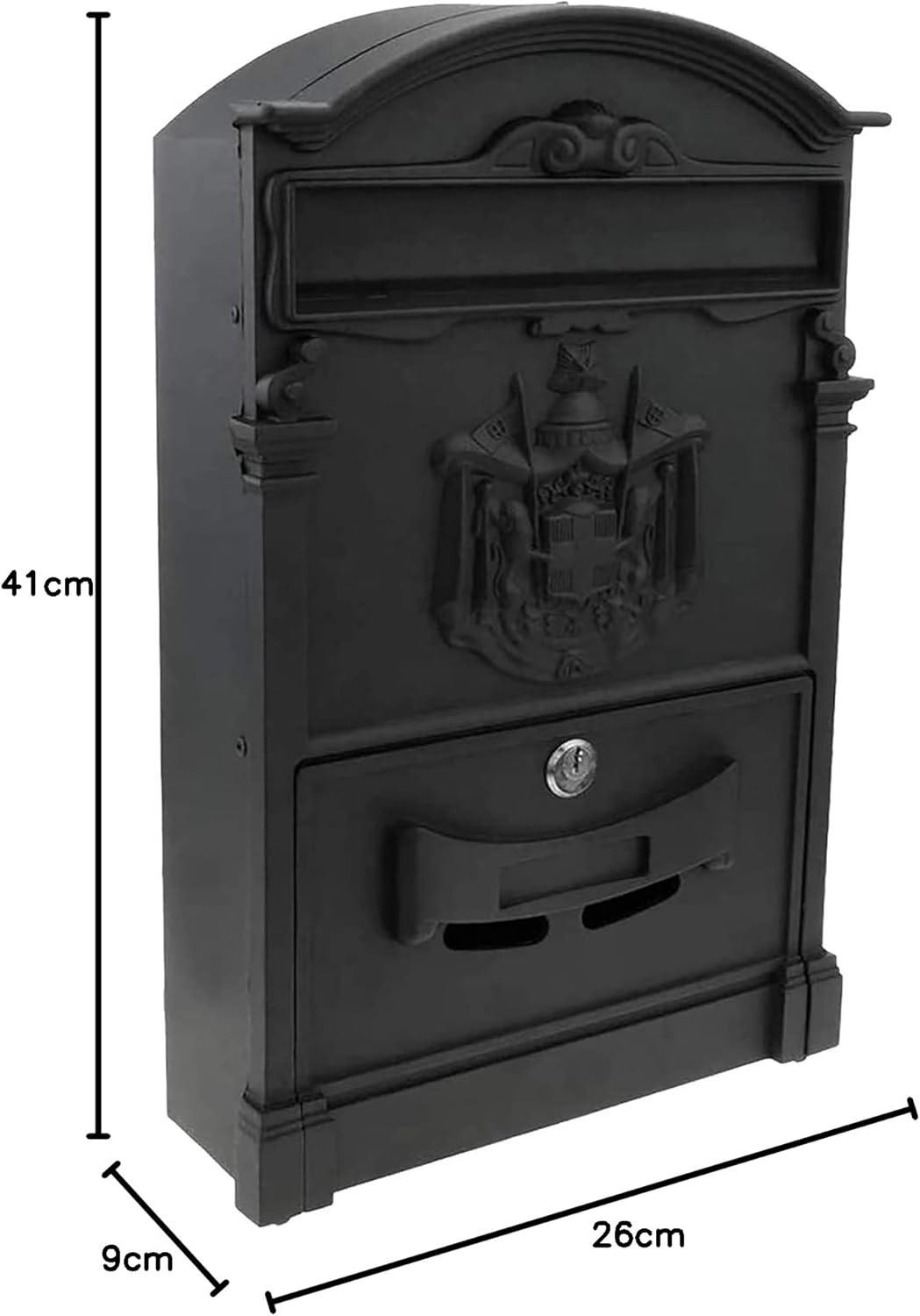 kippen 10005CN Briefkasten Modell Regius Farbe: anthrazit, Schwarz, 410 x 260 x 90 mm