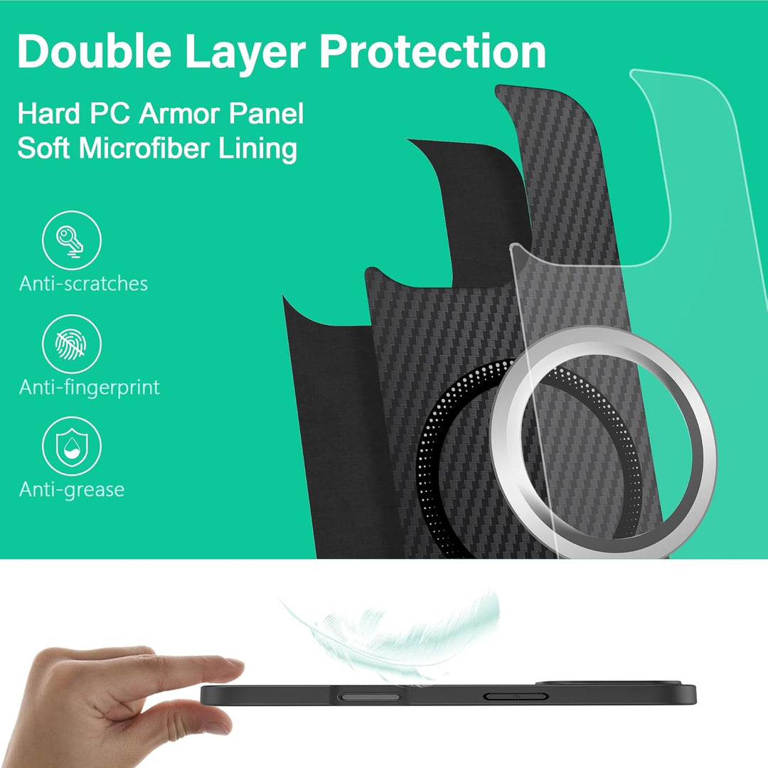 ONES Magnetisch für iPhone 16 Pro Ultradünne Hülle, Kompatibel mit MagSafe, Fallschutz in Militärqua