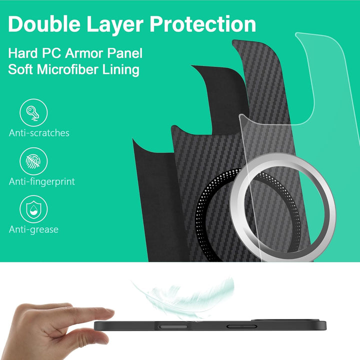 ONES Magnetisch für iPhone 16 Pro Ultradünne Hülle, Kompatibel mit MagSafe, Fallschutz in Militärqua