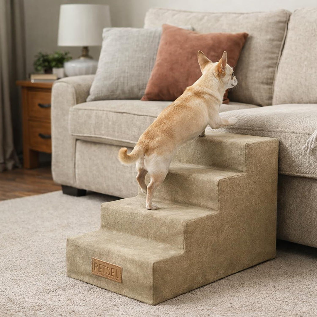 Sofatreppe für Hunde und Katzen – Hundetreppe für Bett &amp; Sofa – 3- oder 4-stufig, rutschfest &amp; wasch