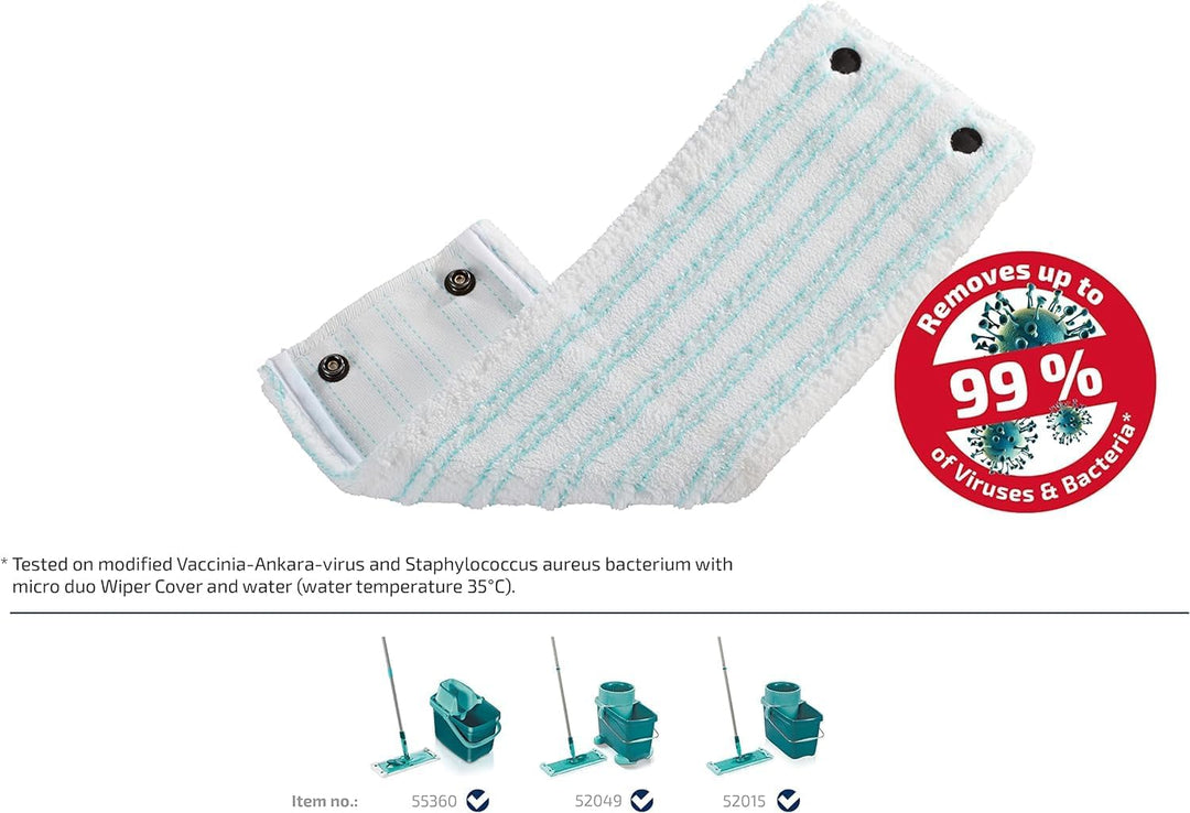 Leifheit Original Wischbezug CLEAN TWIST XL micro duo, für alle Bodenarten, Bodenwischer Ersatzbezug