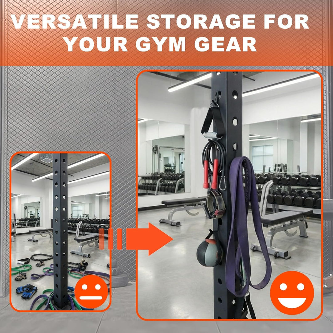 J Bryant Squat Rack Haken für 5/8" &amp; 1" Löcher, Pulverbeschichtete Stahl-Halterung mit Distanzstück,