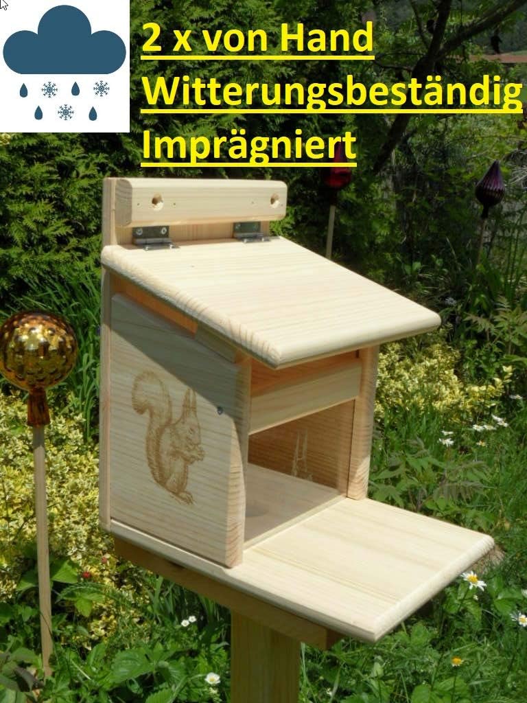 XXXL Echhörnchen Kobel/Futterhaus aus hochwertigem Vollholz, hochwertig Imprägniert, deutsches Quali