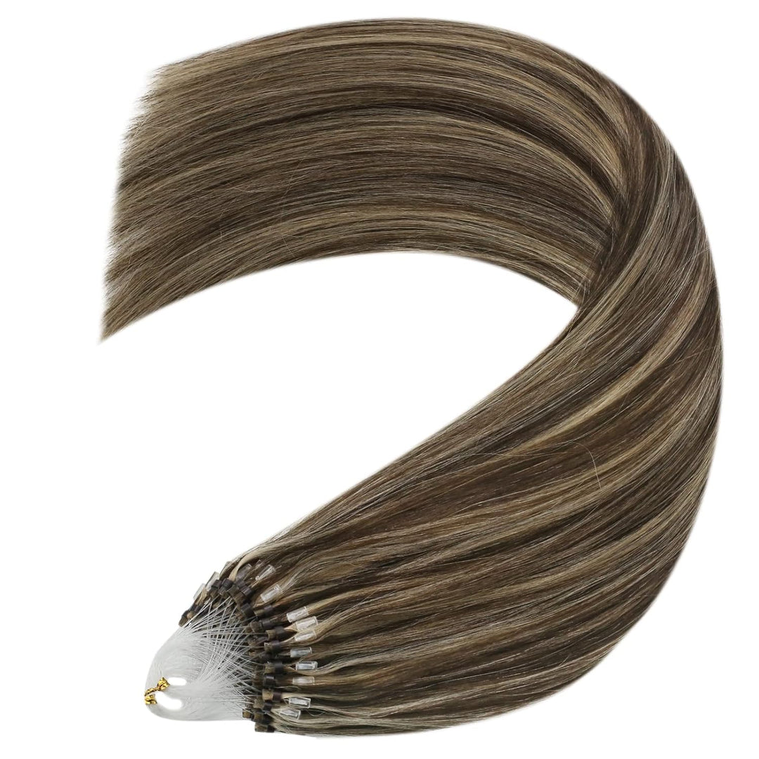 YoungSee Microring Extensions Braun 45cm Microring Extensions Echthaar 1g Microring Echthaar Dunkelb