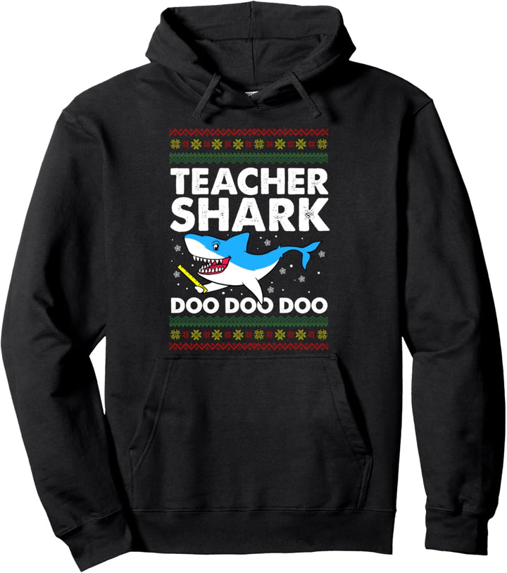 Lehrer Hai Lehrerin Ugly Xmas Christmas Weihnachten Geschenk Pullover Hoodie