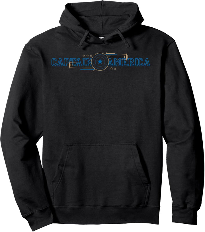 Marvel Captain America Outline Text Logo Pullover Hoodie