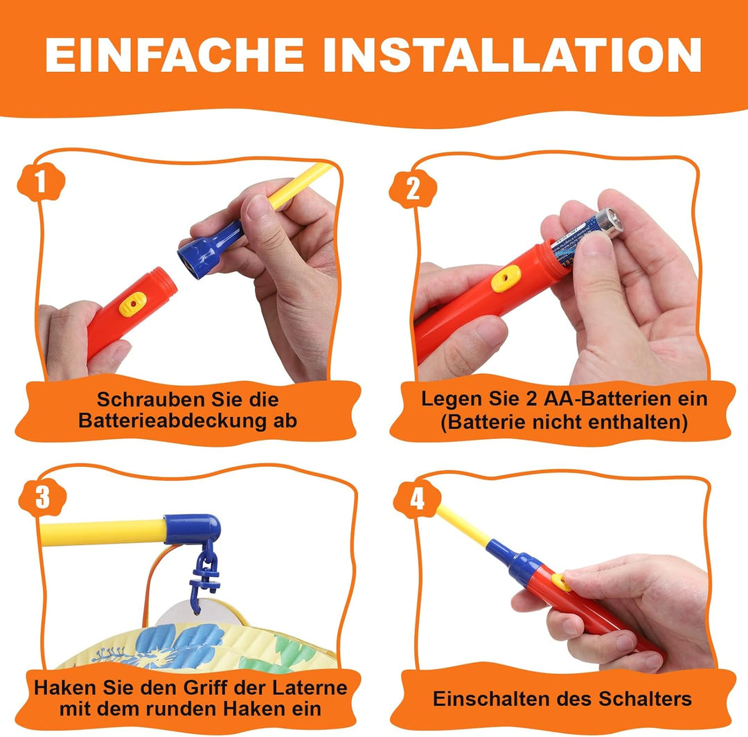 REDTRON 4er LED Laternenstab Elektrisch 50cm für St Martin, Sankt Martin Laterne Kinder Elektrischer